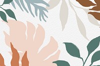 Vintage botanical background, pastel leaf illustration 