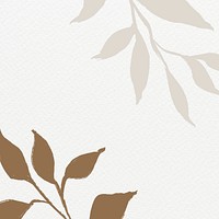 Leaf background, simple earth tone botanical illustration psd