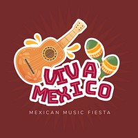 Music festival logo template, Mexican style psd