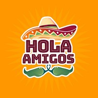 Restaurant business logo template, Mexican style vector