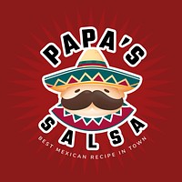 Mexican restaurant logo template, vibrant design vector