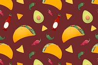 Mexican food seamless pattern background, vibrant colorful design vector