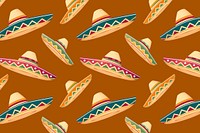 Mexican hat pattern background, Sombrero doodles