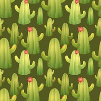 Cactus seamless pattern background, Mexican style vector