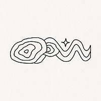 Thick wavy lines, abstract line art doodle design