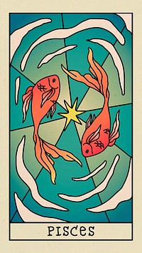 Pisces doodle design Android wallpaper, animal zodiac illustration psd