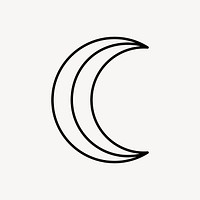 Crescent moon, celestial line art design