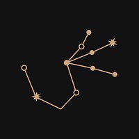 Abstract gold astrology, celestial line art design