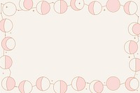 Pastel sky frame background, aesthetic celestial line art design vector