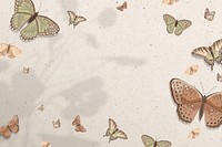 Cute butterfly background, aesthetic watercolor design psd