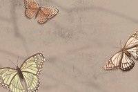 Butterfly autumn background, aesthetic watercolor design psd