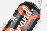 Soda can mockup, food and beverage product psd