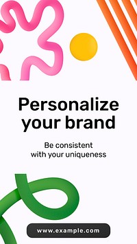 Personalize your brand story template, digital marketing vector