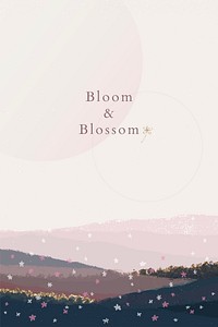 Aesthetic pink banner template, bloom & blossom text vector