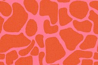 Red giraffe pattern background seamless, social media banner vector