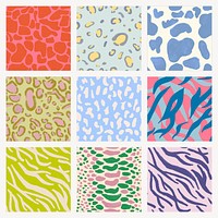 Seamless animal pattern background set vector