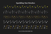 Glittering star pattern illustrator brush, festive vector add-on set