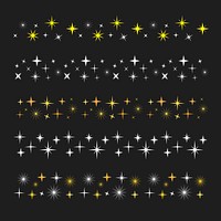 Sparkling star pattern illustrator brush, festive glittering vector add-on set