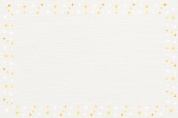 Gold stars frame, white background, cute design borders vector