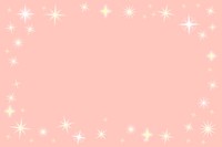 White stars frame, pink background, cute festive design borders psd