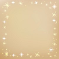 Gold stars frame, elegant yellow background, cute design borders vector