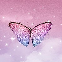 Aesthetic butterfly background, pink sparkling | Premium Vector - rawpixel