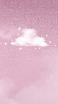 Sparkling stars Android wallpaper, cloud in pink sparkling sky background