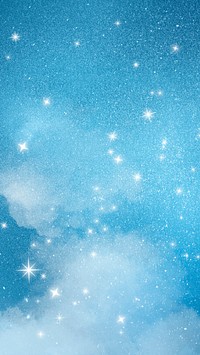 Stars mobile background, sparkling blue sky design