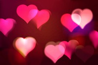 Pink heart bokeh background pattern design vector