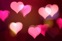 Pink heart bokeh background pattern design psd