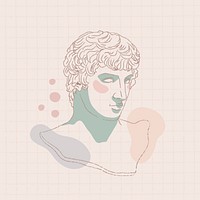 Aesthetic logo element, Greek man, feminine monoline design vector