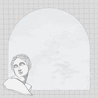 Aesthetic frame, monoline design, Greek statue vector