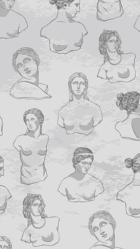 Greek sculpture pattern background, line art design