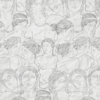 Classical sculpture pattern background, gods line art design psd