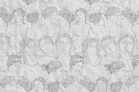 Classical sculpture pattern background, gods line art design vector