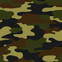 Camouflage pattern background, green military print design vector