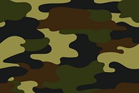 Camouflage pattern background, green military print design vector