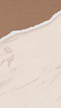 Brown marble texture mobile wallpaper, ripped paper border background