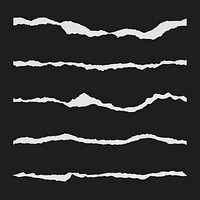 Torn paper craft brush, white textured vector, compatible with AI illustrator