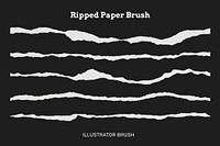 Ripped paper textured brush vector, compatible with AI illustrator