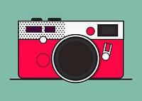 Old school camera colorful pop art psd sticker