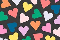 Colorful hearts background valentine’s pattern psd