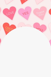 Heart border background vector, valentine design