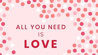 Valentine's blog banner template, cute polka dots background design psd