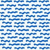 Cute wavy pattern background blue design vector