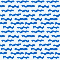 Cute wavy seamless pattern background blue design psd