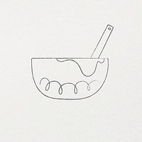 Mixing bowl pencil drawing cute doodle design