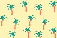 Tropical palm tree pattern, yellow background