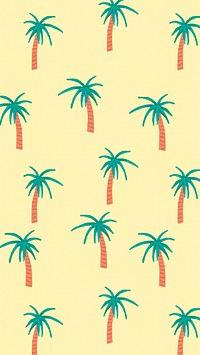 Tropical palm tree pattern, yellow background