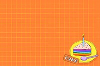 Cute border orange background with cake illustration vector